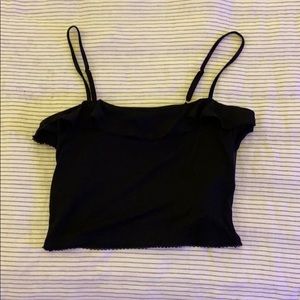 forever 21 black ribbed crop cami
